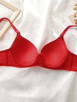 Women's smooth solid color sexy lingerie with steel rims gathered push ups adjustable shoulder straps comfortable bra B2089
