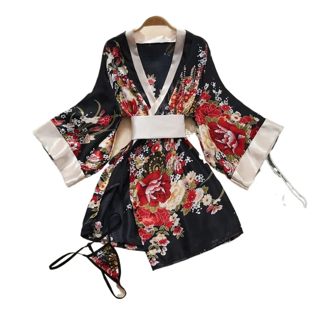 Cosplay Costume Japanese Style Kimono With Apron Ruffle Cosplay VacationPerfect Halloween Outfit Halter Dress Set Outfit Style