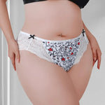 1pcs Plus Size 1XL-4XL Sexy Women Panties Bow Elegant Lady Briefs Mid Waist Female Underpants Breathable Comfortable Underwear