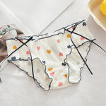 Heart Print Couple Underwear Set Men's Boxers Shorts Women's Underwear Cotton Panties for Men Women Underpants Lover's Panties