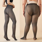 1pc Thermal Stockings Women Fleece Lined Tights Warm Winter High Waist Sexy Translucent Black Pantyhose Thermal Legging Tights