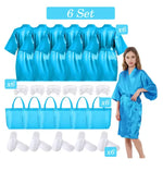 6-15 Set Muti Colors Spa Party Robe for Girls Kids Birthday Party Supplies Favors Spa Day Robes Gowns Sleepover Pyjama Party