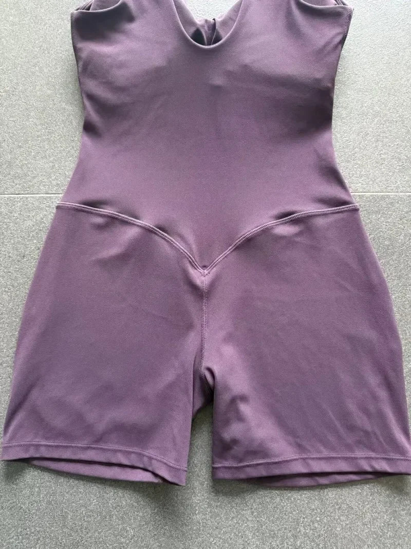 Women's Seamless Yoga Jumpsuits Fitness Sports Gym Beauty Backless Slim Fit Sling One-piece Running Workout Training Bodysuits