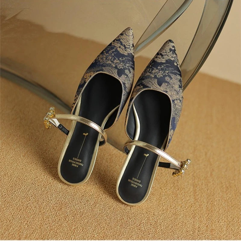 New Chinese Style Summer Cool Slippers Women Wear Fashion Bag Head Flat Shoes Versatile Women Shoes for Women