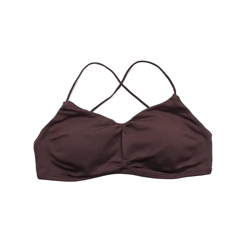 Gym Sports Bra Women Strappy Seamless Yoga Bra Padded Cross Back Gym Bras V Scoop Workout Crop Top Running Yoga Tops Fitness
