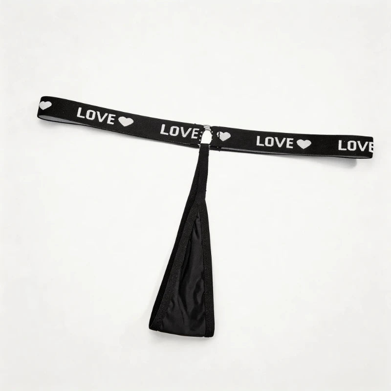 1pcs Letter Low Waist Fashion Sexy Women Thongs Sexy Lingerie Breathable Lady G-string Underwear T-back Black Female Panties
