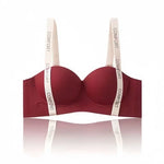 Women Push-Up Bra Seamless Underwear Letter Straps Cute Heart Print Non-wired No Rims 3/4 Cup