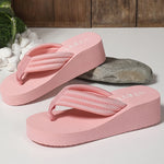 2026 Summer Beach Pink Flip Flops for Women Non Slip Weightlight Wedge Slippers Woman Fashion Thick Bottom Clip Toe Slides Mujer