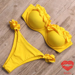 Bandeau Bikini Swimwear Women Swimsuit Sexy Thong Ruffle Bikini Set Push Up Bathing Suit Female Brazilian Leopard Swimsuit 2026