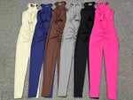 Seamless Yoga Jumpsuits Sports Fitness Peach Hip-lifting Backless Buckle One-Piece Training Gym Workout Tracksuits for Women