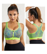 New Sports Bra Women Space Dyed Front Zipper Running Shockproof Vest Gym Jogging Crop Top Female Tops Sport Bras Sutian Feminino