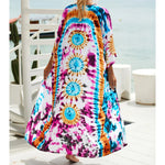 13 Colors Printed With Belt Crochet Knitted Tunic Beach Cover Up Cover-ups Beach Dress Beach Wear Beachwear Female Women K7201