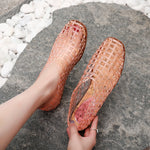 New 2026 Women Leisure Jelly Sandals Cut-out Soft PVC Breathable Summer Flat Shoes Close Toe Female Street Flats