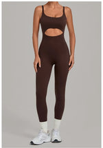 Women's Seamless Yoga Jumpsuits Sports Gym Fitness Backless Sleeveless Hip-lifting Pants One-piece Training Workout Bodysuits