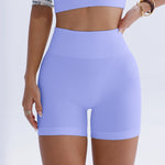 High-waisted Yoga Pant For Women, Designed To Lift And Shape, Tight-fitting With Solid Color And Ribbed Texture, Sports Shorts
