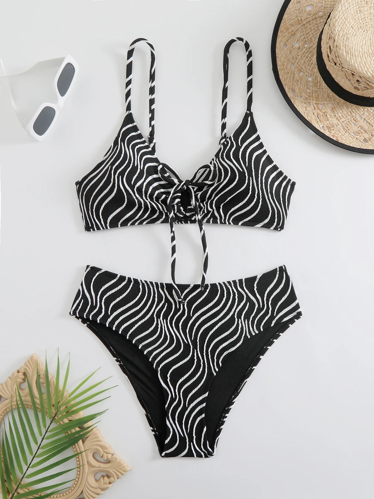 High Waist Bikini 2026 Women Strappy Swimsuit Sexy Striped Swimwear Female Bathers Bathing Swimming Swim Suit Beachwear