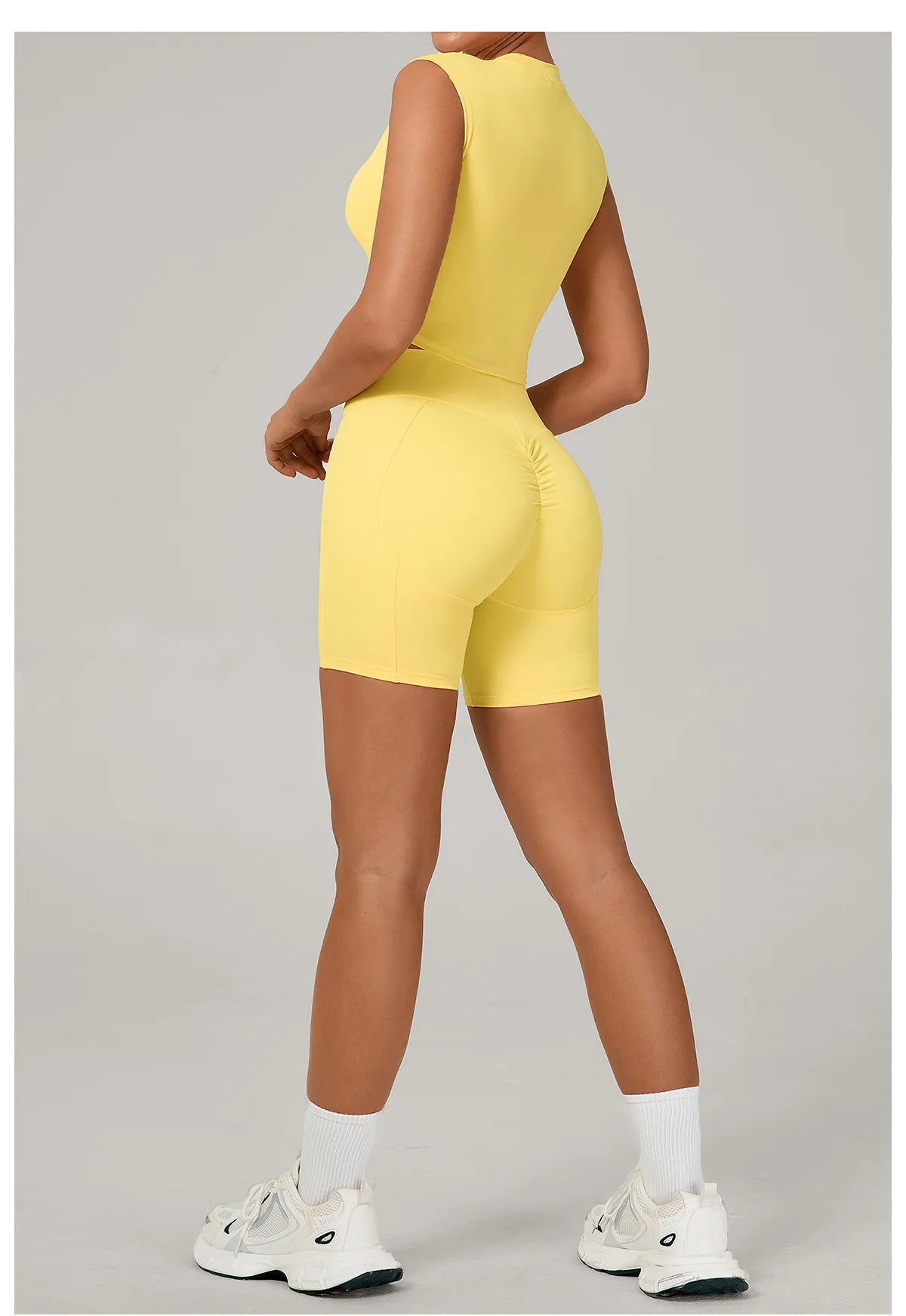 Naked Yoga Sets Women Quick Drying Slim Sports Shirt Fitness Suit Outdoors Sport High Waist Shorts Tight Running Workout Clothes