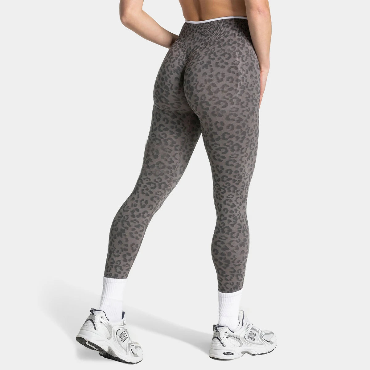 Leopard Print Color Block Yoga Pants, High Waist Stretch Workout Leggings for Women, Casual Sports Activewear
