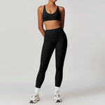 Yoga Set 2PCS Women Tracksuit Nude Feeling Workout Sets Gym Clothes Push Up Fitness Running Sportwear Sport Bra Leggings Suit