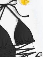Sexy 4pcs Boho Tassels Trim Bikinis Sets Ladies Padded Bikini Set +cover Up Tops Skirts Beachwear Bathing Suit Biquini Monokini