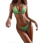 Sexy Women's Swimsuit Micro Bikinis Set Female Summer Beach Halter Neck Swimwear Mini Thong Bathing Suit for Woman Wear
