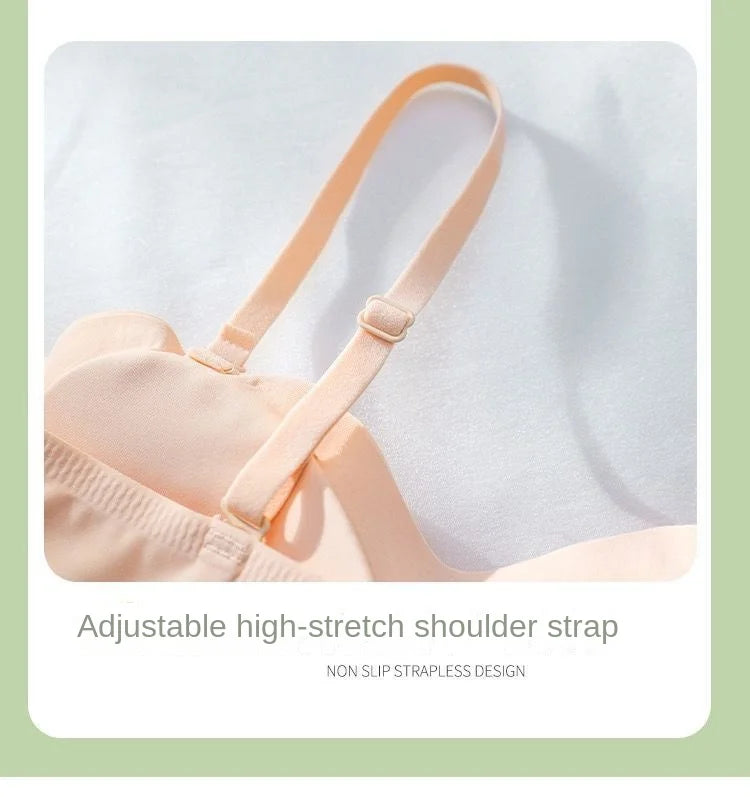 Summer Ice Silk No Trace Strapless Underwear Women Small Chest Gathering Non-slip Not Drop Breast Invisible Bra Cover Wipe Chest