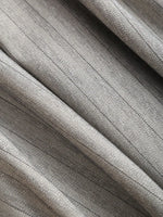 Women's Elegant Grey Striped Pleated Office Lady Pants Casual Wide Leg Loose Long Trousers Spring/Fall