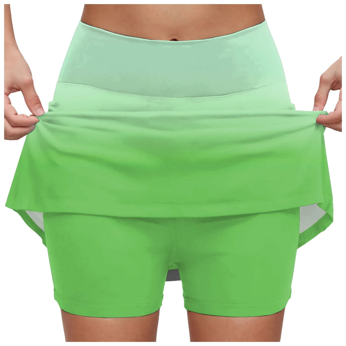 Women's Gradient Tennis Skirts High Waisted Athletic Skort With Built In Shorts Anti Slip Quick Dry Summer Skirt For Sports