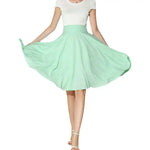 Women Skirt Elastic High Waist A-Line Style Skirt Solid Color Large Hem Skater Skirt Bohemia Style Skirts Women's skirt