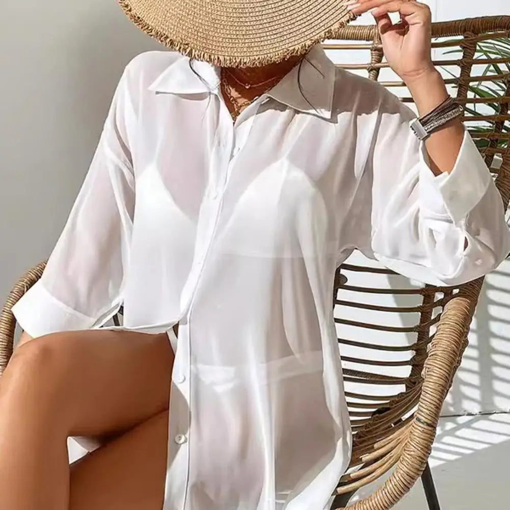 Cover Up Cardigan Women's Sun Protection Beach Cover Ups Lightweight Swimsuit Cover Ups For Vacation Casual Beach Swimwear