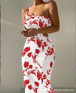 Print One Shoulder Spaghetti Strap Dresses Women Sexy Hollow Out Backless Package Hip Bodycon Dress Fashion Trendy Lady Vestidos