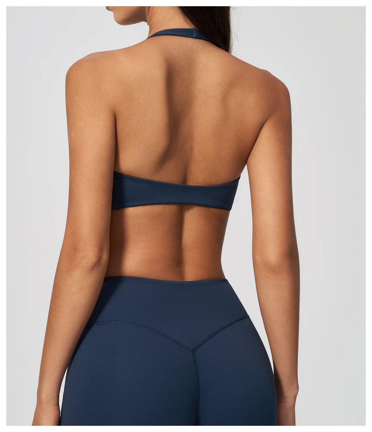 Halter V Neck Yoga Bra Sexy Backless Shockproof Gym Sports Tank Top Quick Dry Workout Fitness Outdoor Gym Running Bra
