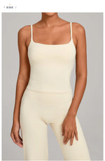 GYM Tank Top With Built In Bra women's Yoga clothing running Square Neck fitness vest beautiful back sports Workout