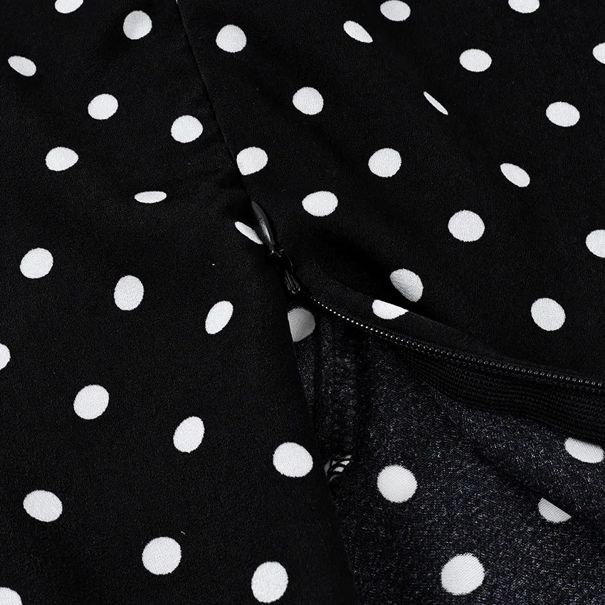 FDYOUI 2026 Woman Clothes Lace Patchwork Polka Dot Skirts Female Sexy Tight Short Skirt Black Party Night Club Dress Streetwear