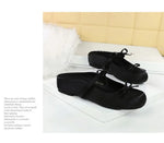 BIGTREE Satin Bow With One Strap With Shallow Mouth Half-Tugging Women's Hollow Inner Heightened Round-Head Sandals Comfortable