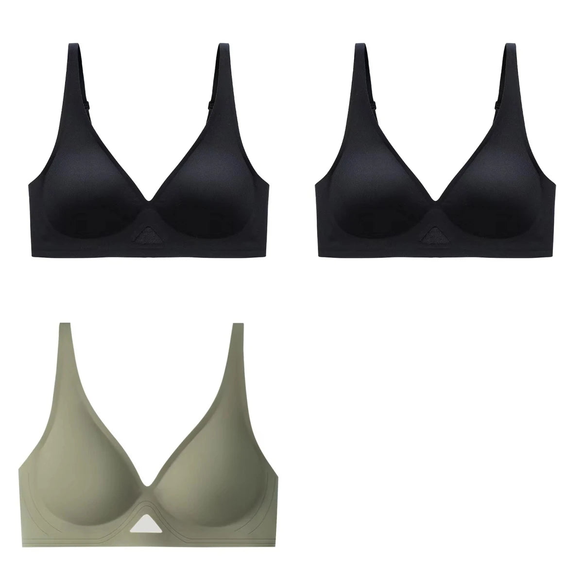 3pcs/Lot Seamless Bras for Women Push Up Brasiere Deep V Bralette Comfort Nonwire Underwear Female Invisible Bra Sexy Lingerie
