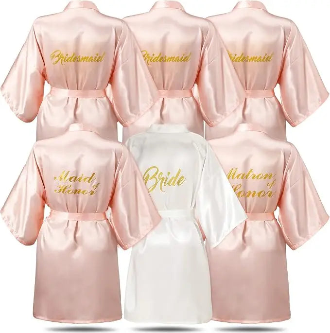 6 Pieces Bridesmaids Robes for Wedding Bridal Robes Matron Maid of Honor Wedding for Bridal Party Gifts