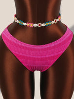 Vintage Hot Pink Gradient Bikini Set 2026 Women Push Up Bra Holiday Mesh Pleate Cover Up 3 Piece Swimsuit Bathing Suit Swimwear