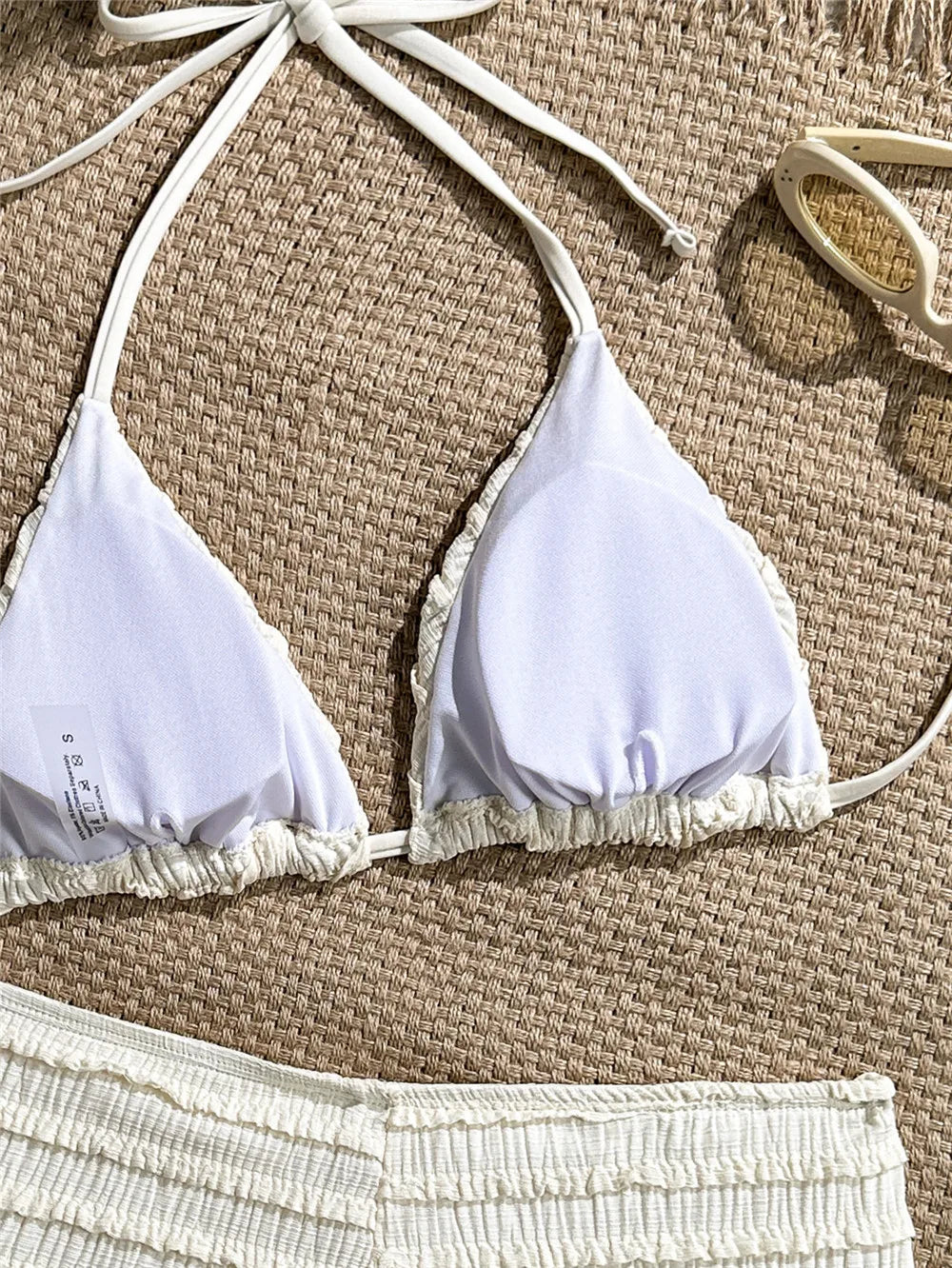 Sequin Starfish light blue Texture Swimwear Sexy Halter String Triangle Bikinis Sets Shorts Bottoms Woman Swimsuit 2026 Bikini