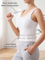 Women's Ribbed Wireless Padded Camisole Sleeveless Racerback Tank Top Yoga Workout Vest Breathable Daily Wear Underwear