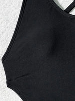 Sexy Ribbed Cross Backless Women Monokini Micro String Thong Swimwear One Piece Swimsuit Female High Cut Bathing Suit Swim Lady