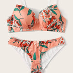 2 Pieces Lingerie Set Women's Underwear SetFlower Prints Push Up Bra Set For Beach Party Bra A2138A2138