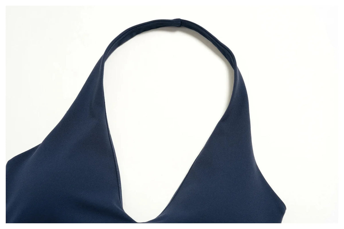 Halter V Neck Yoga Bra Sexy Backless Shockproof Gym Sports Tank Top Quick Dry Workout Fitness Outdoor Gym Running Bra