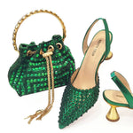 DoershowAfrican fashion Italian Shoes And Bag Sets For Evening Party With Stones wine Italian Handbags Match Bags! HAE1-4