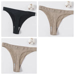 3Pcs/Set Women Brazilian Panties Low-Rise Thong Comfort T-back Underwear Sexy Lingerie High-Stretch Ｇ-string Multi Color M-XL