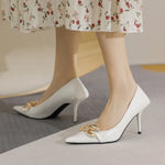 Women Pumps Luxury Female High Heels Metal Pointed Toe Professional Dress Party Ladies Office Shoe 2021Summer Fashion Large Size