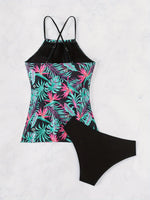 ZTVitality Sexy Print 2 Piece Tankini Set 2025 New Arrival Push Up Padded Bra Swimsuit Women Swimwear summer Beachwear Brazilian