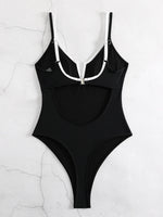 2026 Splicing Underwired V-Bar Women Micro Thong Swimwear One Piece Swimsuit Female Backless Monokini High Cut Bathing Suit Swim