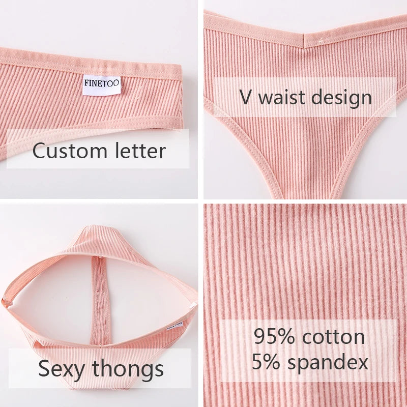4Pcs/set Cotton Thongs Women Low-Rise Bikini Underwear M-XL Comfortable G-string Female Fruit Embroidery T-Back Panties Lingerie