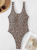 2026 Sexy Leopard Print Backless Women Thong Swimwear One Piece Swimsuit Female Monokini High Cut Bathing Suit Swim Beach Wear
